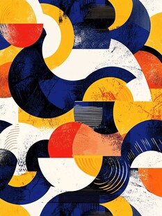 几何抽象多彩图案设计