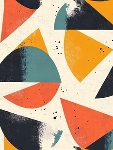 几何色块抽象艺术图案