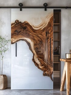 艺术实木推拉门室内景致