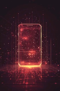 炫光环绕的未来感智能手机