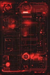红色科技风未来感操作界面