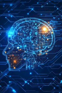 科技感人脑与电路图案