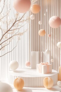 梦幻粉色系室内装饰场景