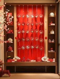 中式新春饰品精美陈列