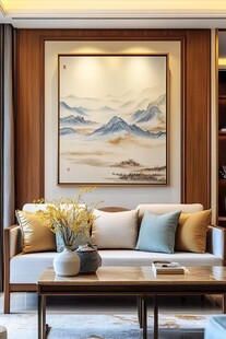 中式客厅雅致山水装饰画