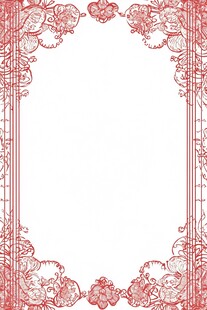 红色精致花纹边框图案