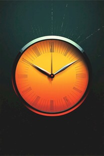 复古风格渐变色彩圆形时钟