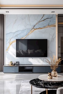 现代轻奢风客厅电视背景墙