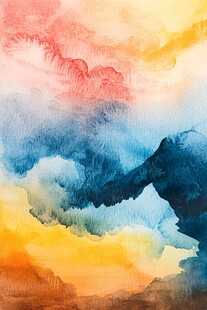 梦幻水彩绘就的山水景致