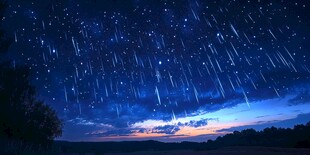 夜空中的流星美景