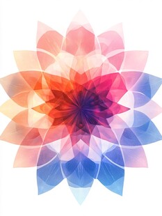 绚丽多彩几何花朵图案