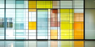 彩色玻璃墙面现代空间