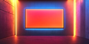 霓虹环绕的炫彩空白屏幕