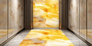 奢华大理石电梯厅过道设计