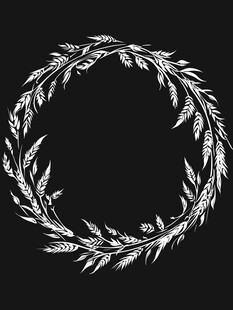 麦穗花环简约图案