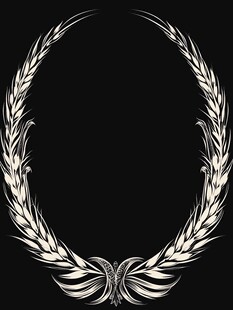 麦穗环绕的精致装饰图案