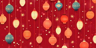 喜庆红灯笼营造节日氛围