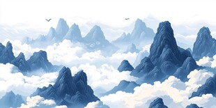 云海中的巍峨群山