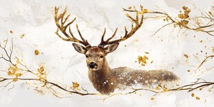 雪中麋鹿 尽显自然之美