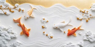 金玉满堂 灵动锦鲤艺术图景