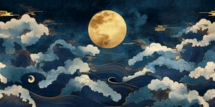 月夜云海奇幻景象