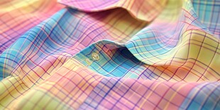 多彩格子衬衫纹理特写