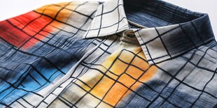 多彩格纹衬衫细节展示