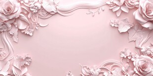 梦幻粉色花卉边框背景