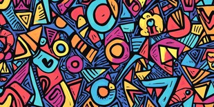 多彩抽象涂鸦风格图案