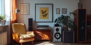复古风客厅的惬意音乐角落