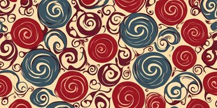复古螺旋花纹无缝背景图