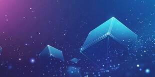 梦幻蓝紫几何立体星空背景