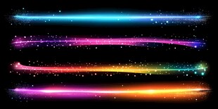 绚丽多彩光带闪耀背景