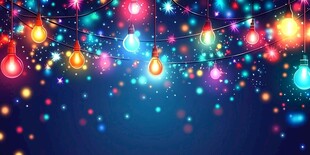 梦幻彩色灯泡装饰夜景