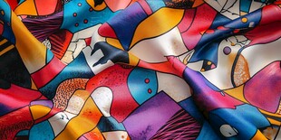 绚丽多彩抽象风丝绸图案