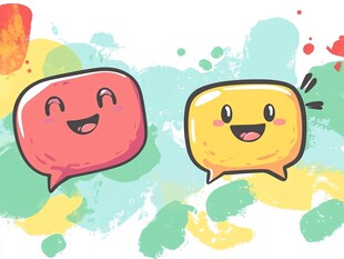 可爱对话气泡卡通形象