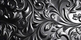 金属质感华丽花纹图案