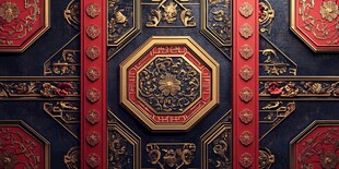 中式古典华丽天花板纹饰