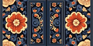 中式古典花卉纹样装饰图