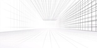 未来感几何线条空旷空间