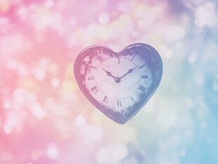 心形时钟 梦幻背景时光感