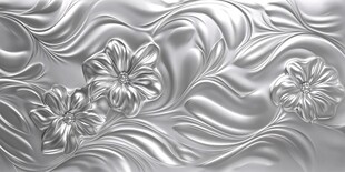 银色浮雕花朵纹理背景
