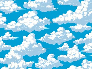 蓝天白云无缝背景图案