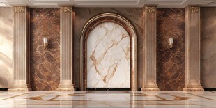 奢华大理石拱门室内场景