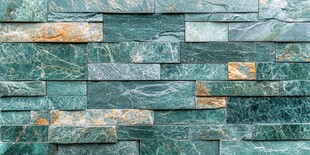 绿纹石墙纹理特写