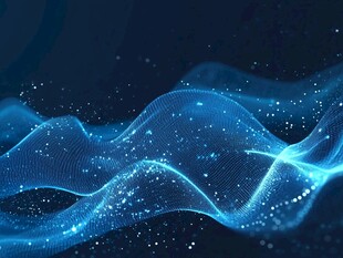 蓝色科技感数据波浪背景图