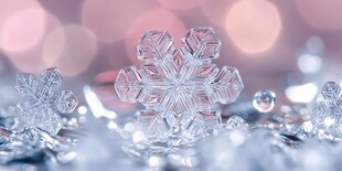 梦幻晶莹雪花微观世界