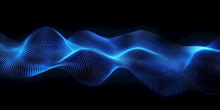 蓝色动感波浪线条背景图