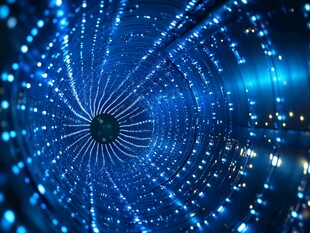 梦幻蓝色灯光隧道特效