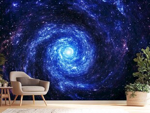 梦幻星空墙饰室内一角